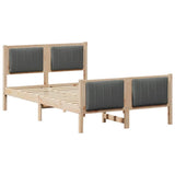 Bed frame Brown and dark grey 120 x 200 cm Solid pine wood 878470