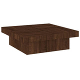 ZNTS Coffee Table Brown Oak 90x90x28 cm Engineered Wood 826637