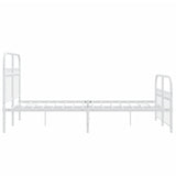 Metal Bed Frame without Mattress with Footboard White 120x200cm 376665