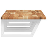 Basin Shelf Wall Mounted Steel and Solid Wood Acacia 3302846