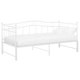 Pull-out Sofa Bed Frame without Mattress White Metal 90x200 cm 324783