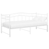 Pull-out Sofa Bed Frame without Mattress White Metal 90x200 cm 324783