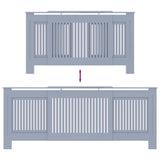 Radiator Cover 2 pcs Grey 205 x 20.5 x 81.5cm Engineered Wood 3403239