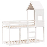 Bunk Bed without Mattress White 90x190 cm Single Solid Wood Pine 3282006