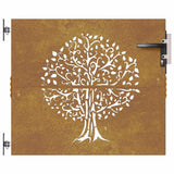 Garden Gate 85x75 cm Corten Steel Tree Design 153208