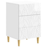 Bedside Table High Gloss White 43 x 39.5 x 66.5 cm 895019