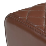 Bench 40 x 30 x 45 cm Real Leather Brown Diamond 42042099