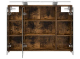 Bathroom Mirror Cabinet Smoked Oak 63.5 x 16 x 62.5 cm 889163