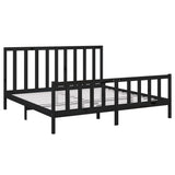 Bed Frame without Mattress Black 200x200 cm Solid Wood Pine 3106727