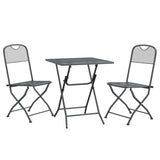 Garden Dining Set Anthracite Expanded metal mesh Small Foldable 3084715