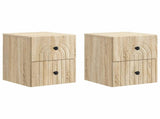 Wall-Mounted Bedside Cabinet 2 pcs Sonoma Oak 33 x 34.5 x 40 cm 898130