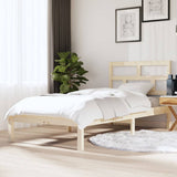 Bed Frame Natural Pine Solid Pine Wood Single Simplistic 3101183
