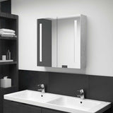 LED Bathroom Mirror Cabinet Concrete Grey 62x14x60 cm 326518