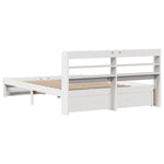 ZNTS Bed Frame with Headboard without Mattress White 140x190 cm 3306729