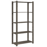 5-Tier Storage Rack Grey 80x38x170 cm Solid Wood Pine 373385