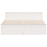 Bed Frame without Mattress with Headboard White 180x200 cm Super King Solid Wood Pine 3308757