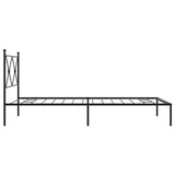 Metal Bed Frame without Mattress with Headboard Black 100x200cm 376497