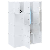 Storage Cube Organiser with 12 Cubes and Hanging Rods PP 4019583