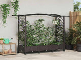 Raised Bed with Trellis and Wheels Brown 169 x 40 x 129 cm PP 3423096