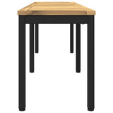 Garden Bench 161 x 35 x 45 cm Solid Acacia Wood White and Black 901750