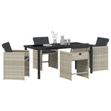 Garden Dining Set 5 pcs Light Grey Poly Rattan 3380707