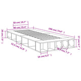 Bed Frame without Mattress Sonoma Oak 90x190 cm Single 3280526