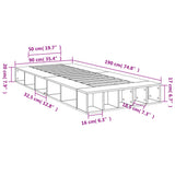 Bed Frame without Mattress Grey Sonoma 90x190 cm Single 3280529