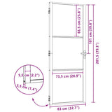 Glass Door Fretwork Black 83 x 3.5 x 201.5 cm Aluminium 42012450