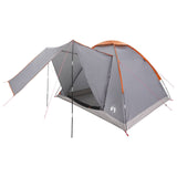 Camping Tent Grey and Orange 4-Person Polyester and Steel 42028649