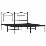 Metal Bed Frame without Mattress with Headboard Black 183x213cm 353444