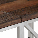 Console Table Silver Stainless Steel and Solid Wood Sleeper 349989