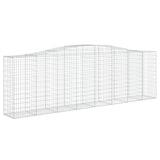 Arched Gabion Baskets 4 pcs 400x50x120/140 cm Galvanised Iron 3145971