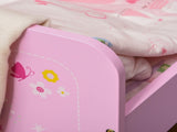 Kids Bed Princess Castle Theme w/ Side Rails Slats Home Furniture for 3 - 6 Yrs Pink 143 x 73 x 60 T3398P347663