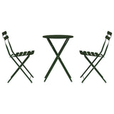 Folding Bistro Set 3 pcs Forest Steel 42002967