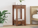 Plant Stand with Drawer Brown 30 x 30 x 80 cm Mahogany Wood 42012384
