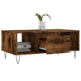 Coffee Table Smoked Oak 90x50x36.5 cm Engineered Wood 830593