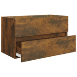 Sink Cabinet with Built-in Basin Smoked Oak Engineered Wood 3120345