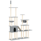 Cat Tree with Sisal Scratching Posts Light Grey 279 cm 171616