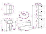 4 Piece Bathroom Cabinet Set BREDA Grey Sonoma Engineered Wood 3417969