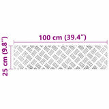 Stair Tread Rectangular 4 pcs Silver 100 x 25 cm Aluminium 4104282