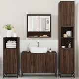 ZNTS 4 Piece Bathroom Furniture Set Brown Oak Engineered Wood 3301224