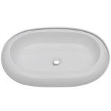 Bathroom Basin with Mixer Tap Ceramic Oval White 275496