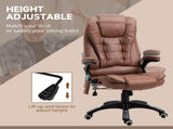 Massage Recliner Chair Heated Office Chair with Six Massage Points Microfiber Cloth 360&deg Swivel T3398P328197