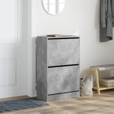 Shoe Cabinet Concrete Grey 60x34x96.5 cm Engineered Wood 839948