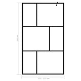 149155 Walk-in Shower Wall with Tempered Glass Black 115x195 cm