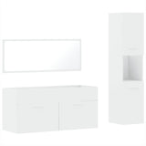 3 Piece Bathroom Furniture Set White Engineered Wood 3308526