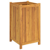Garden Planter with Liner 42x42x75 cm Solid Wood Acacia 366436