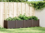 Garden Planter Brown 160x40x53 cm PP 367860