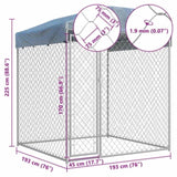 Outdoor Dog Kennel with Canopy Top 193x193x225 cm 145026