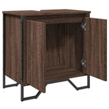 Bathroom Sink Cabinet Brown Oak 60x35x60 cm Engineered Wood 848658